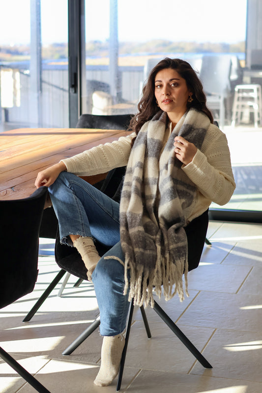 Echarpes HELSINKI noire et écru