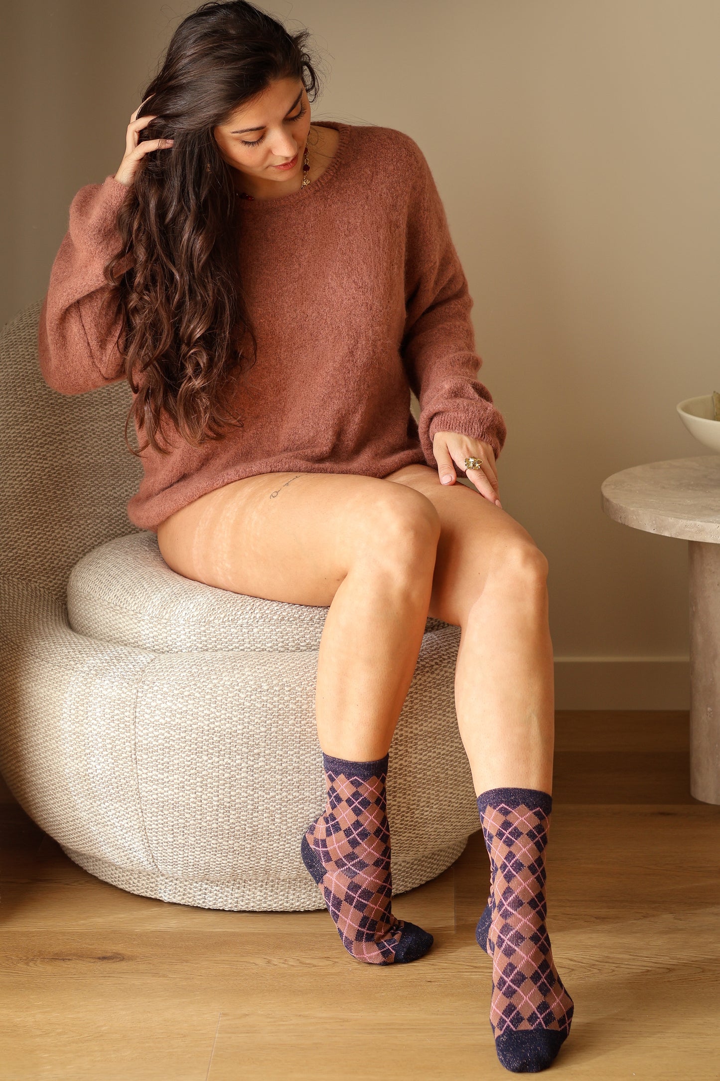 Chaussettes HOHOHO bleu et rose