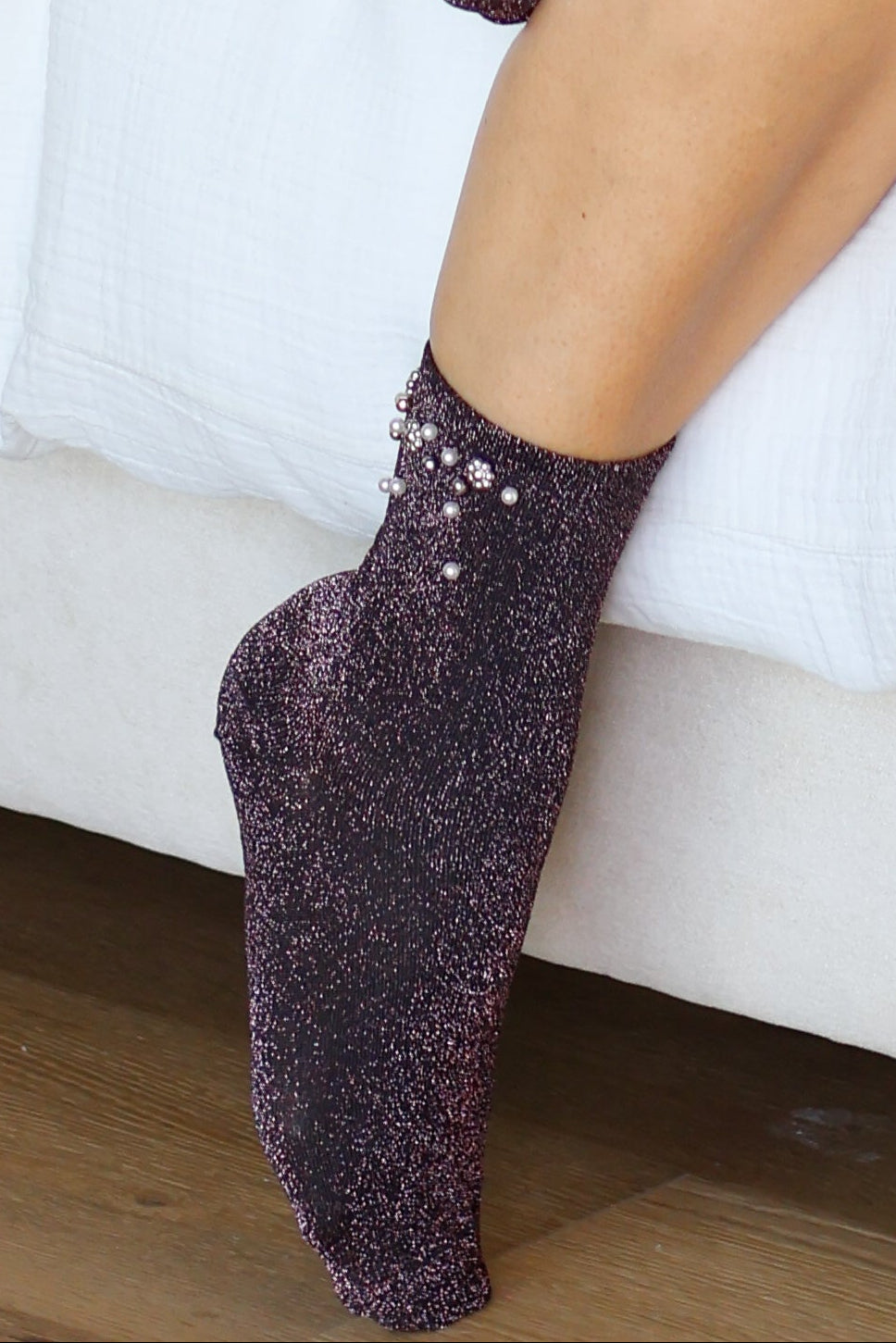 Chaussettes MERRY CHRISTMAS violettes