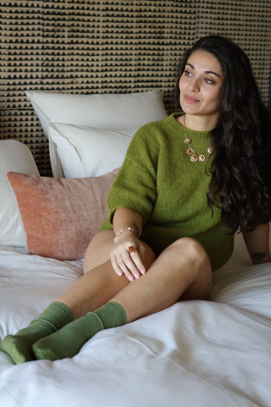 Pull PARIS vert olive