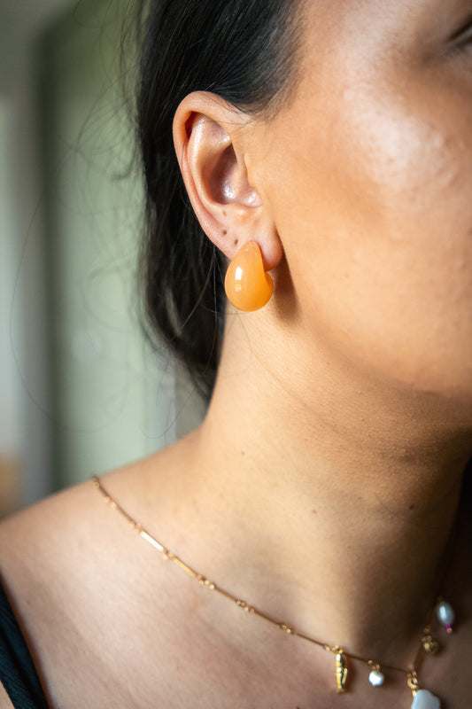 Boucles d'oreilles GOUTTES orange