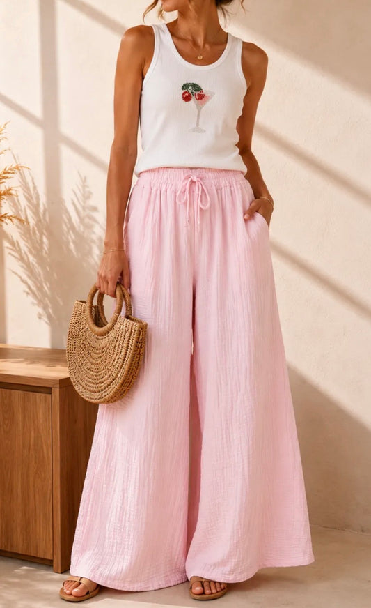 Pantalon DAYA rose clair