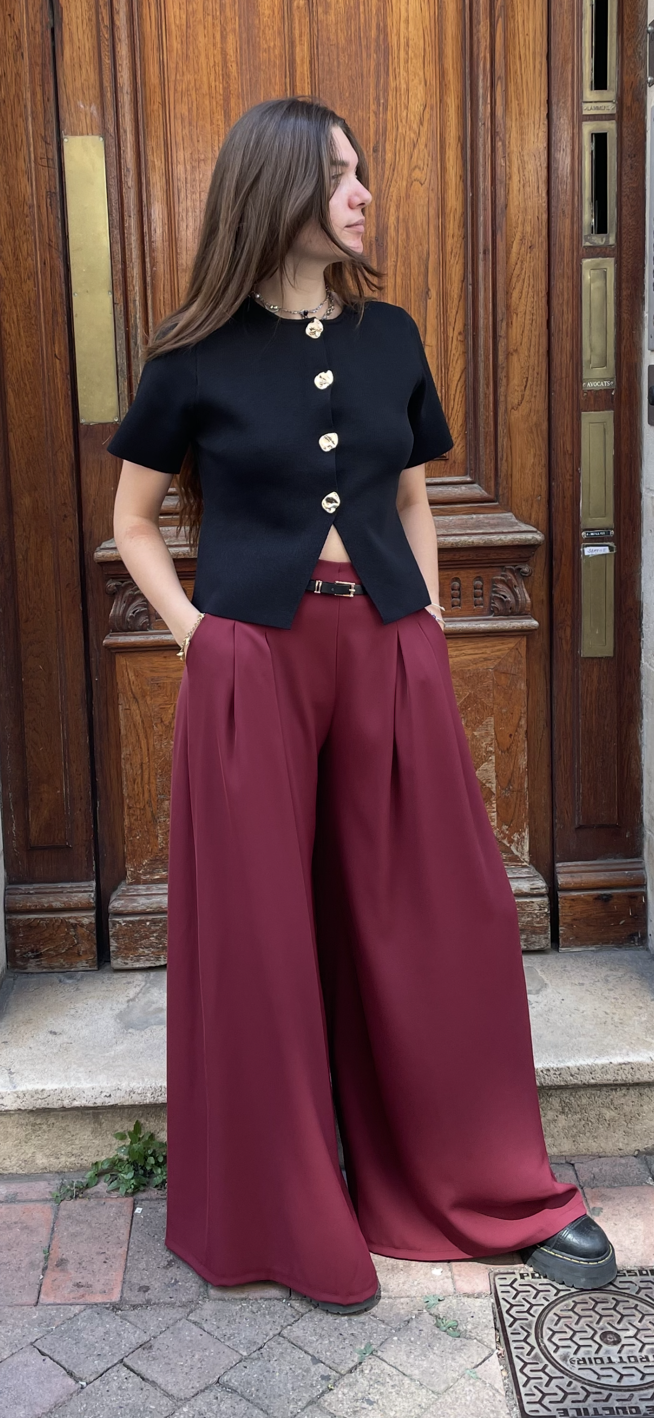 Pantalon LEONOR bordeaux