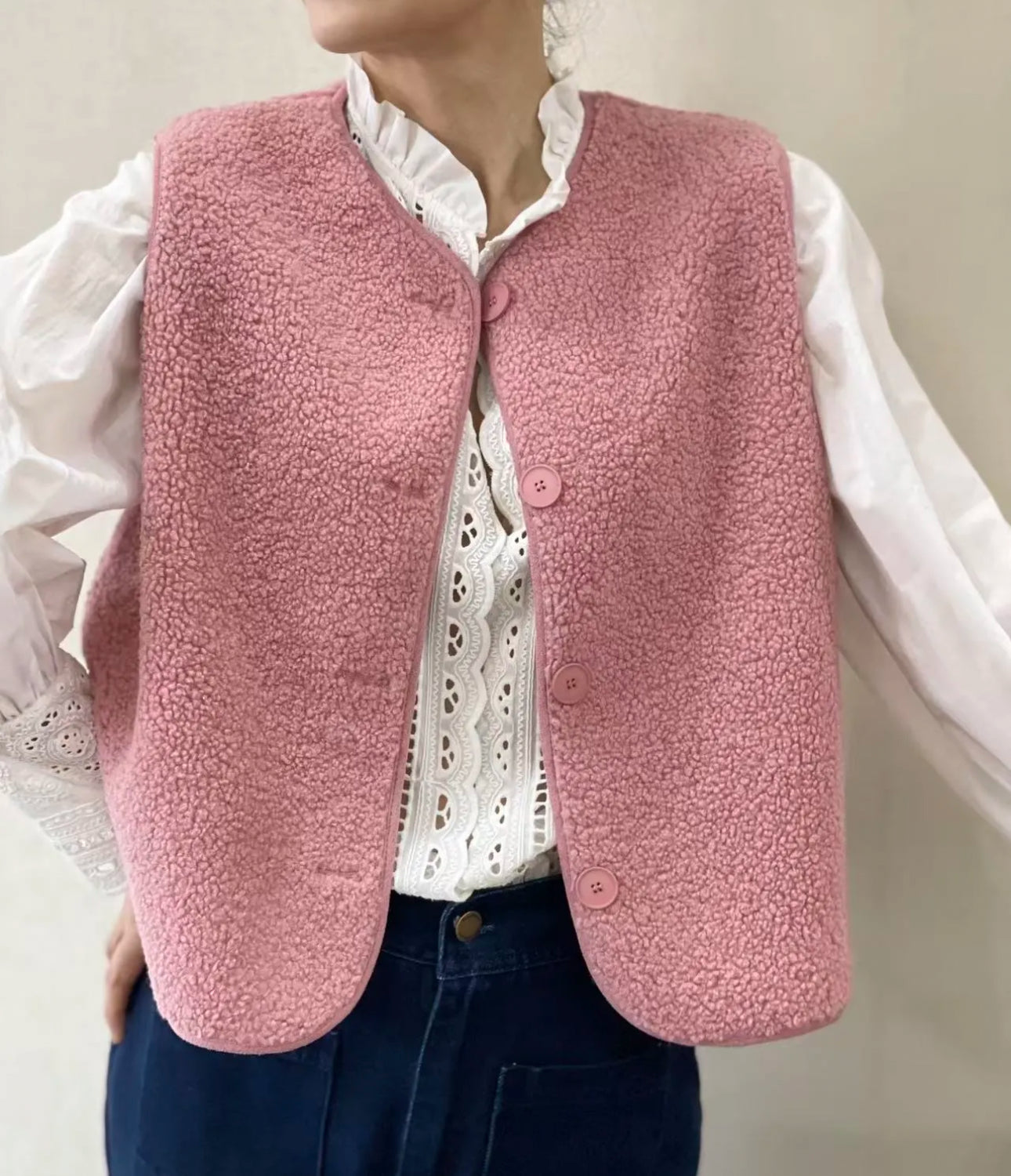 Gilet LOANE rose bébé
