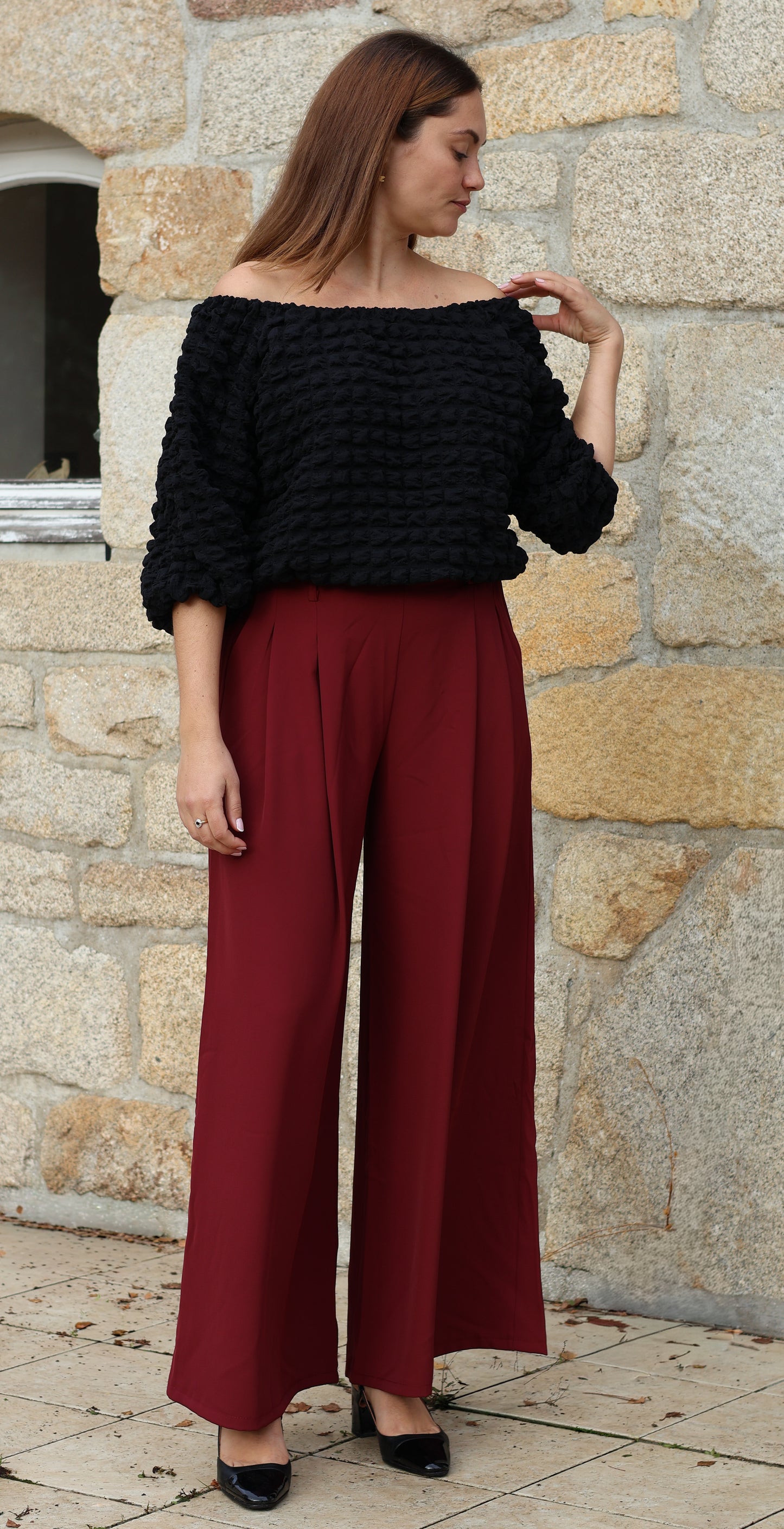 Pantalon LEONOR bordeaux