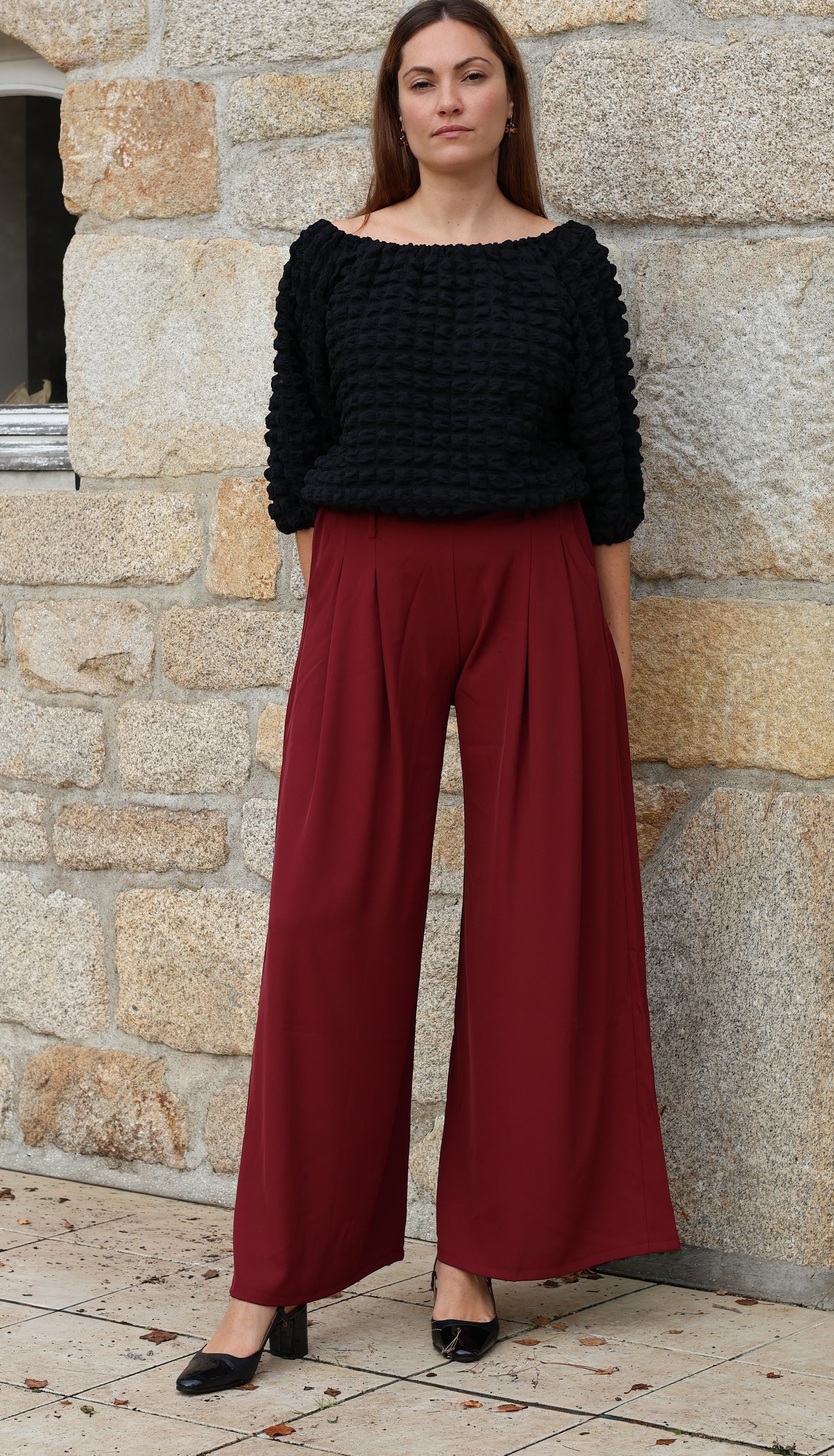 Pantalon LEONOR bordeaux