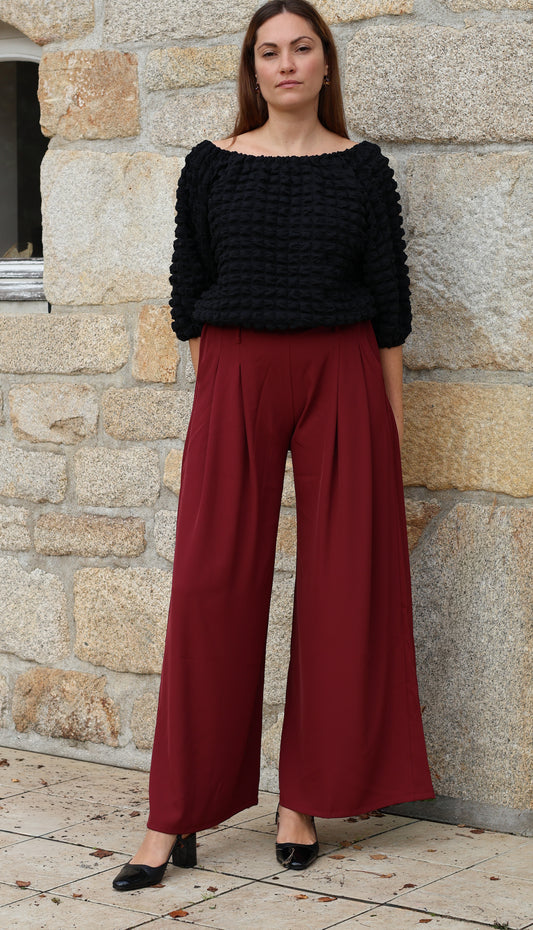 Pantalon LEONOR bordeaux