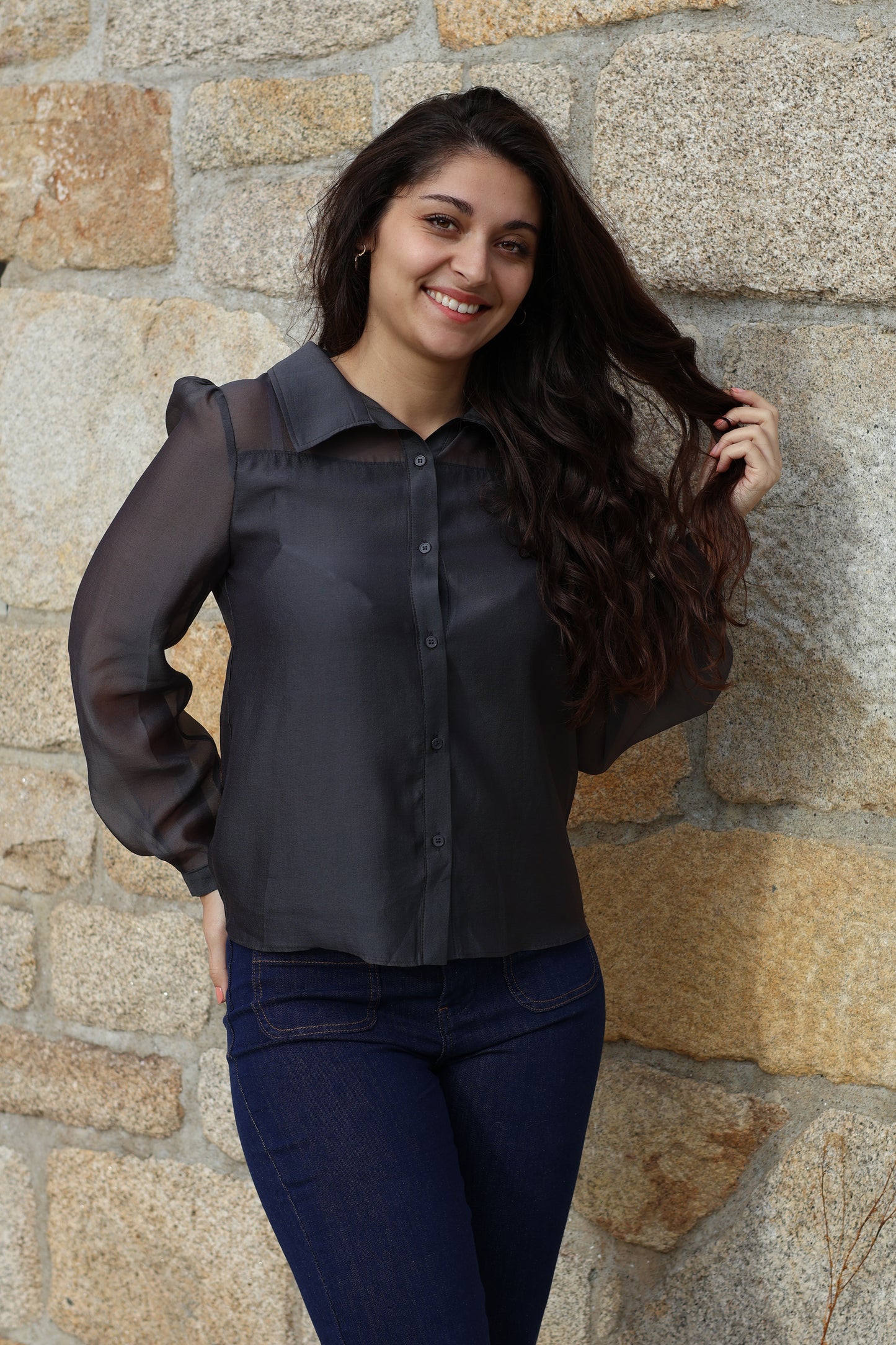 Chemisier ANGÈLE anthracite