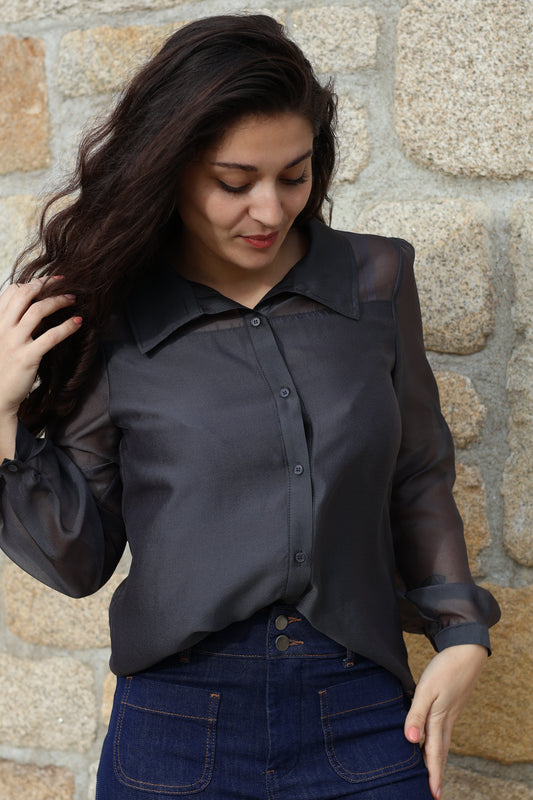 Chemisier ANGÈLE anthracite