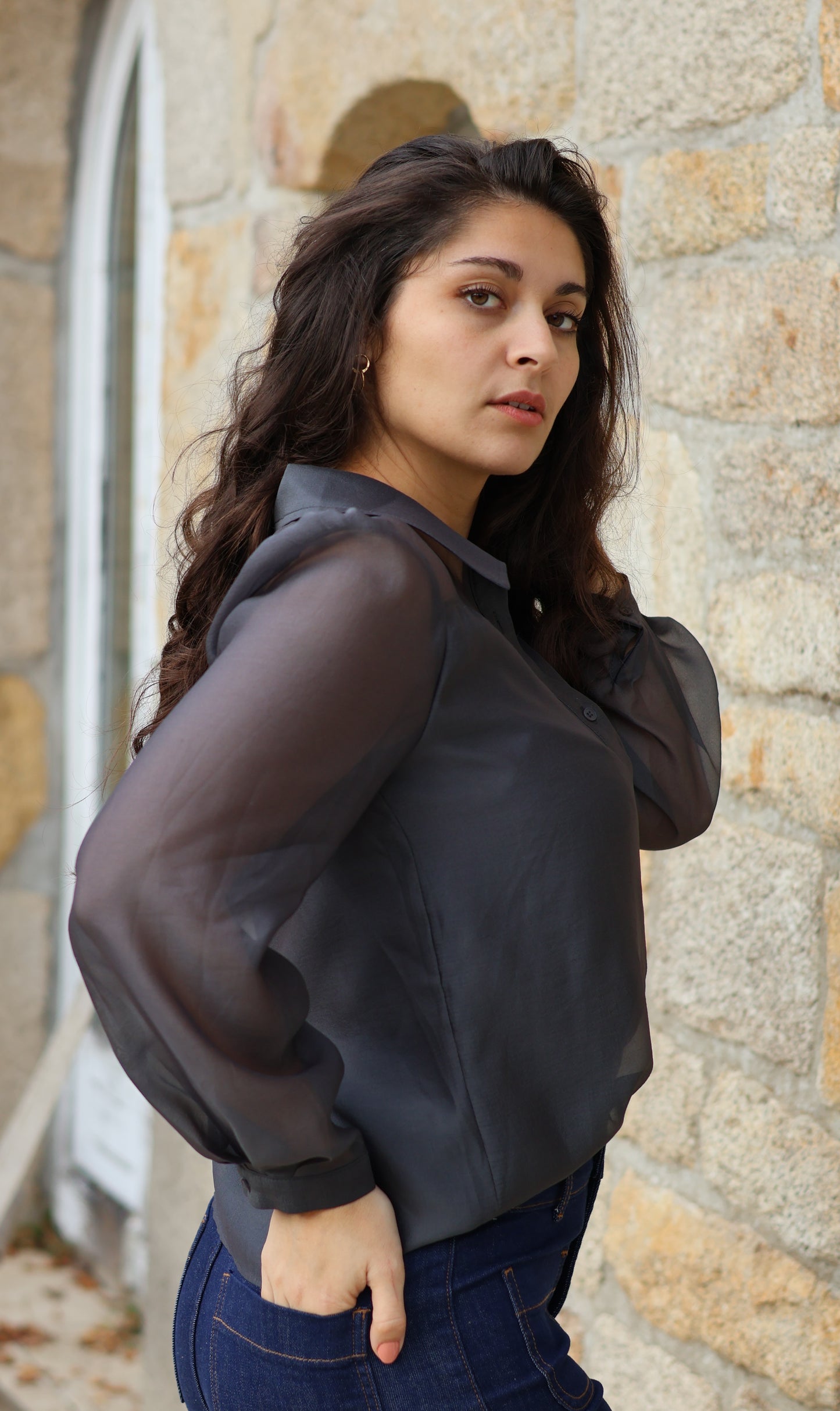 Chemisier ANGÈLE anthracite