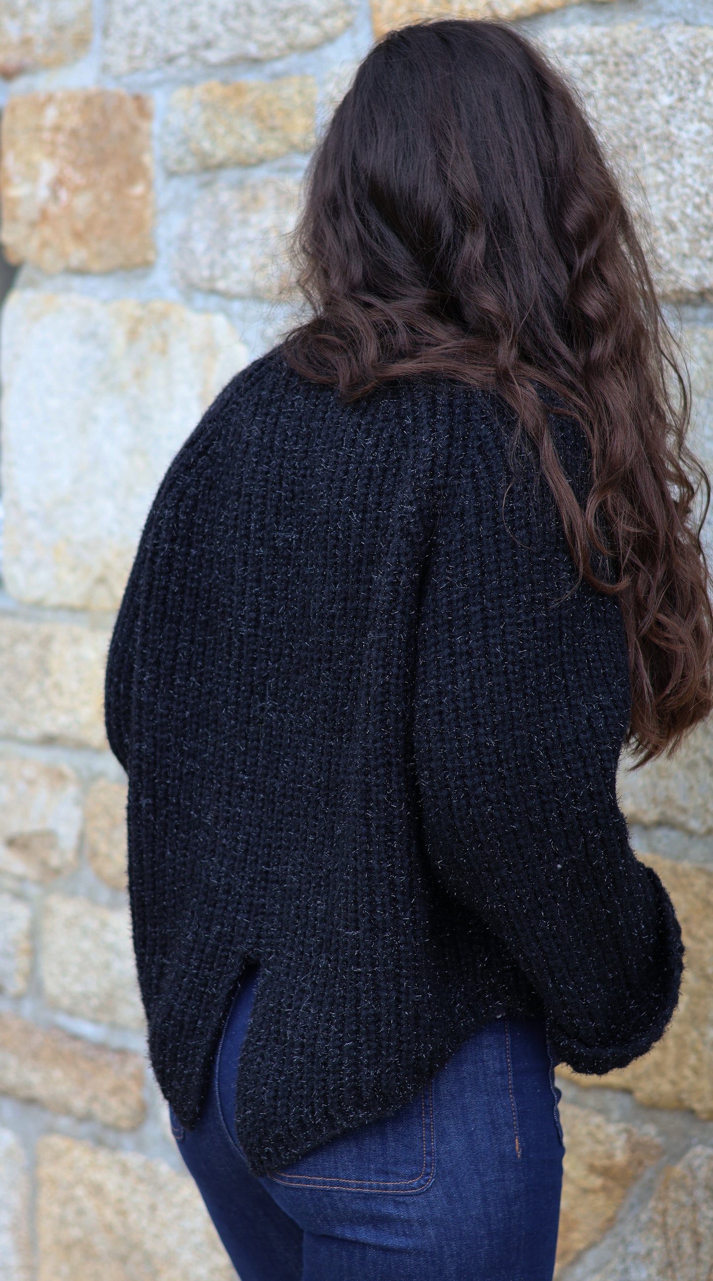 Pull AZALEE noir pailleté