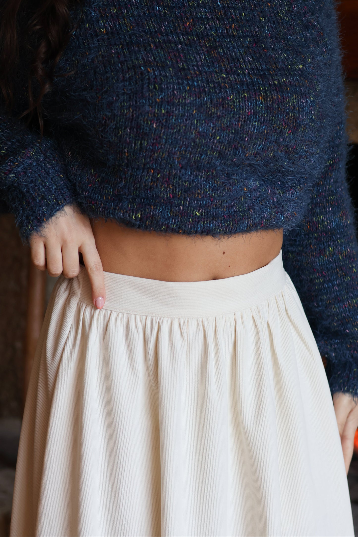 Jupe MARGHARET velours écru