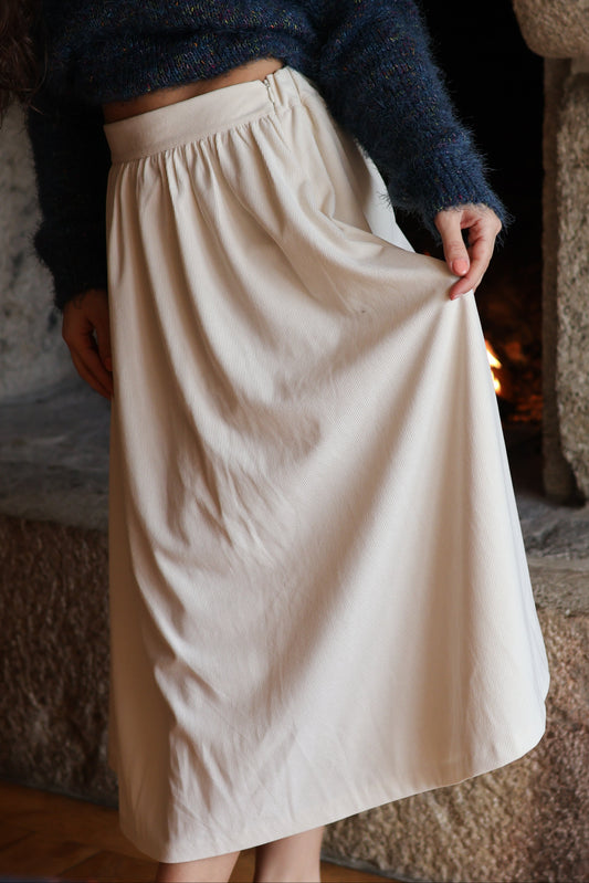 Jupe MARGHARET velours écru