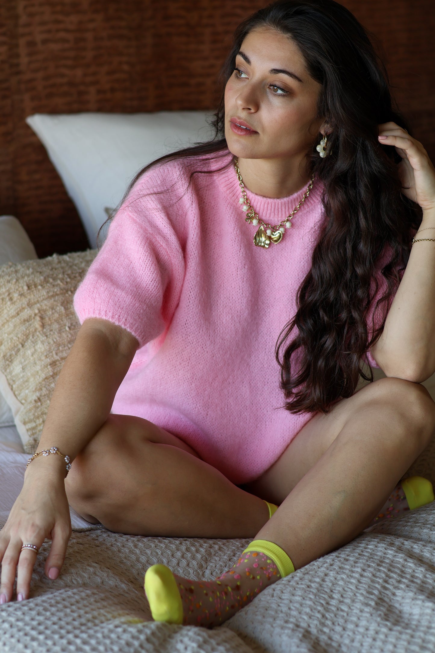 Pull PARIS rose bébé