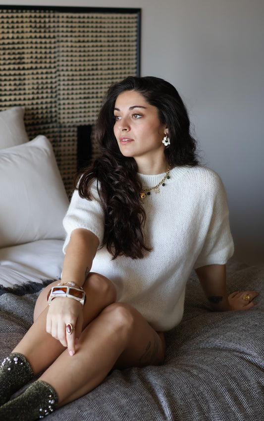 Pull PARIS blanc/écru