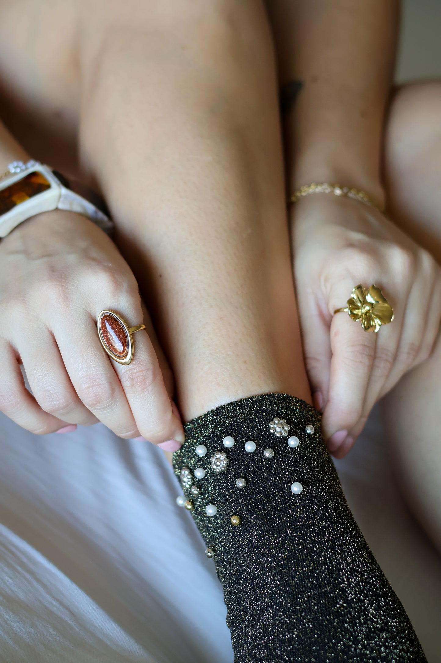 Chaussettes MERRY CHRISTMAS argentées