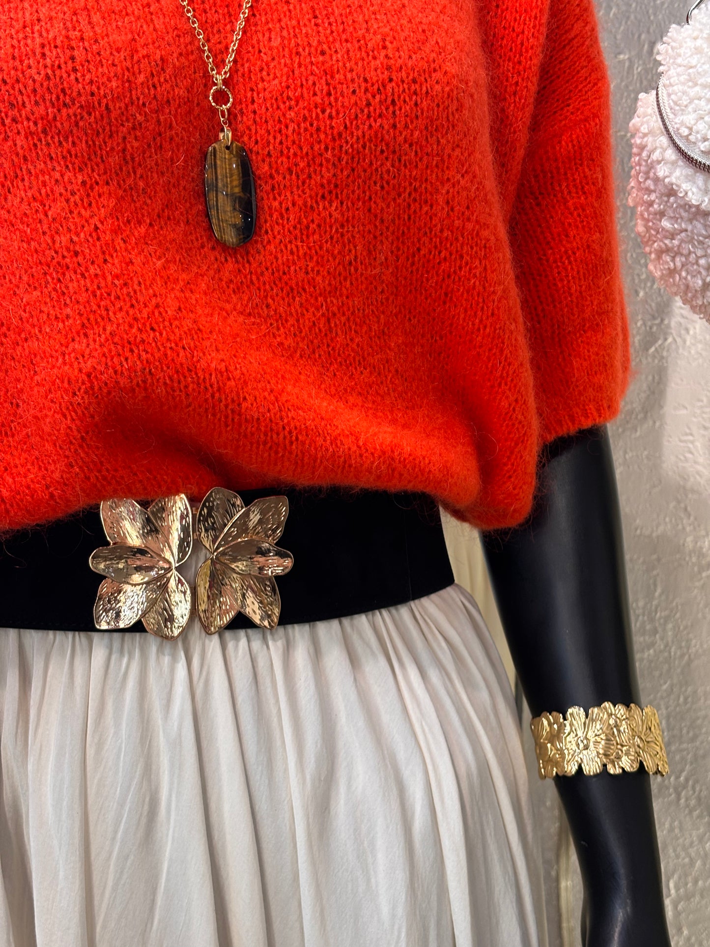 Pull PARIS rouge orangé