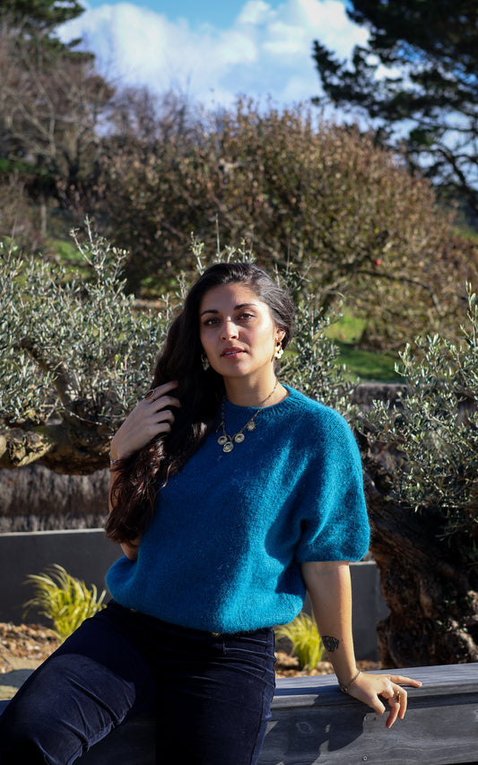 Pull PARIS bleu canard