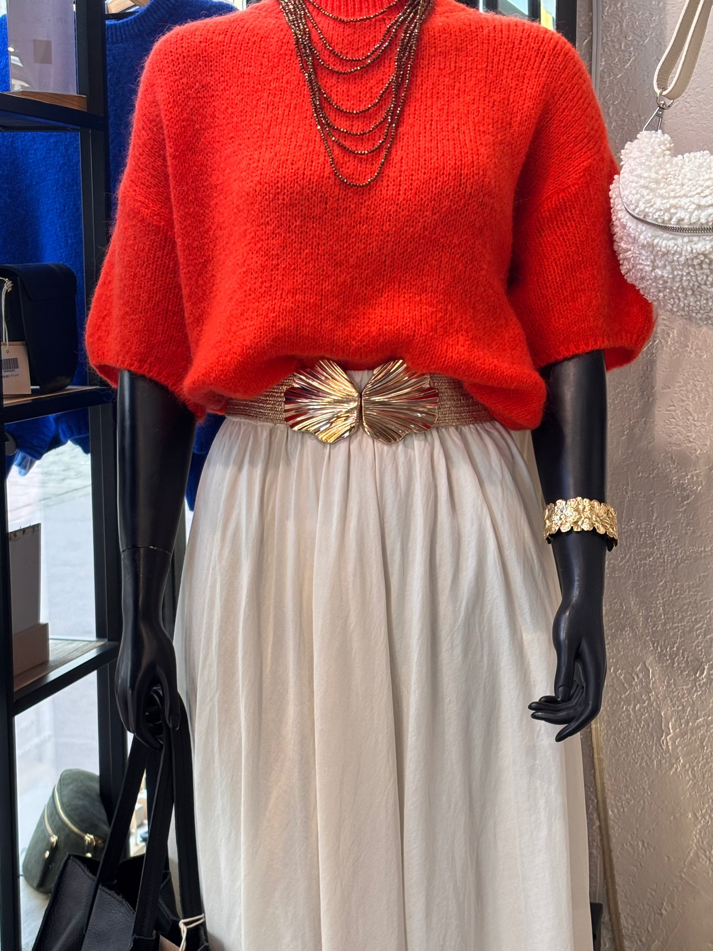 Pull PARIS rouge orangé