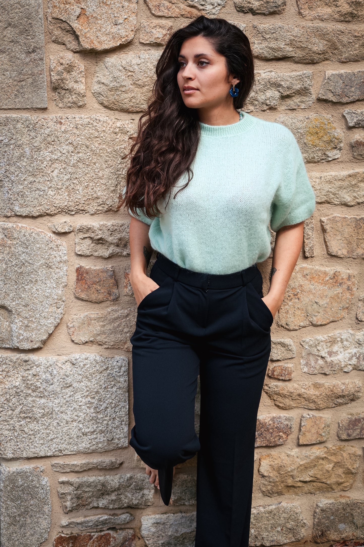 Pull PARIS vert d'eau