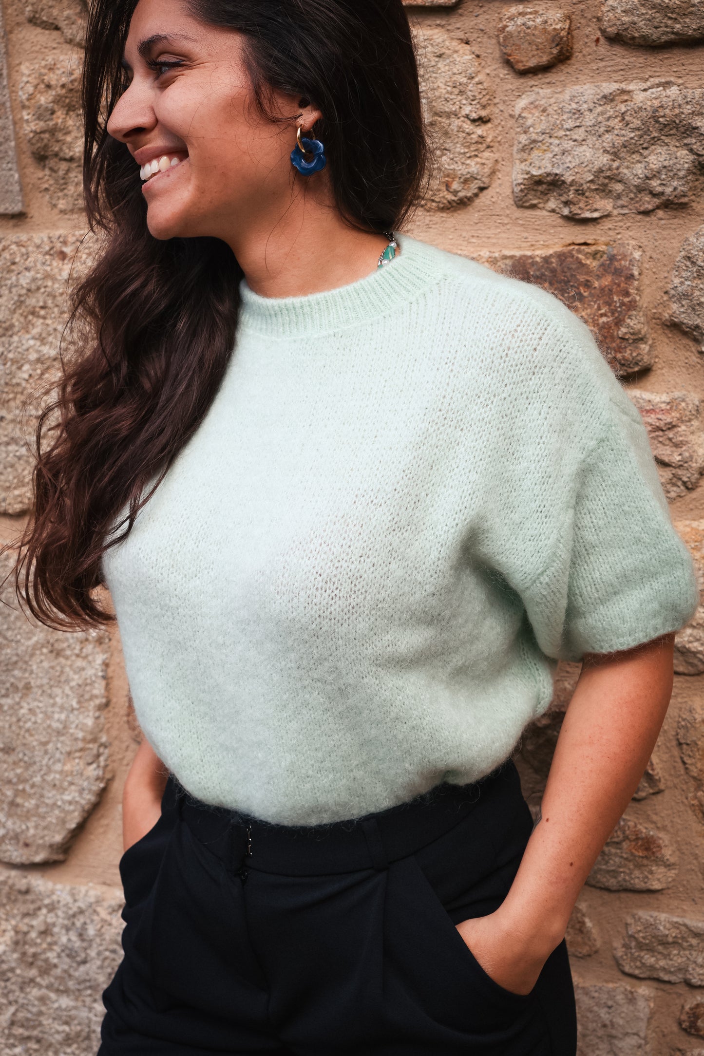 Pull PARIS vert d'eau