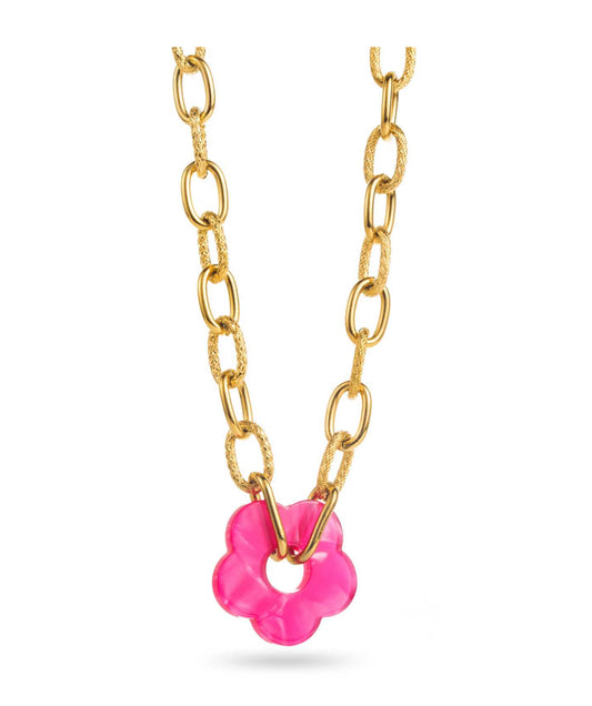 Collier FLORE fuschia