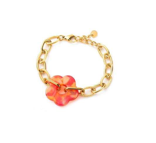 Bracelet FLORE orange mélangé