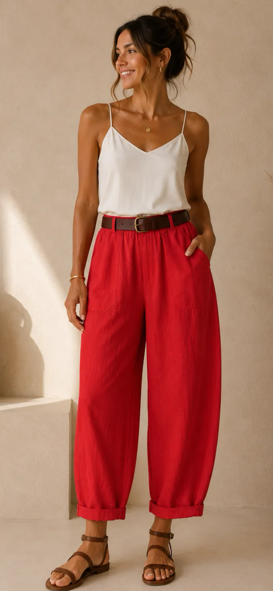 Pantalon LINA rouge