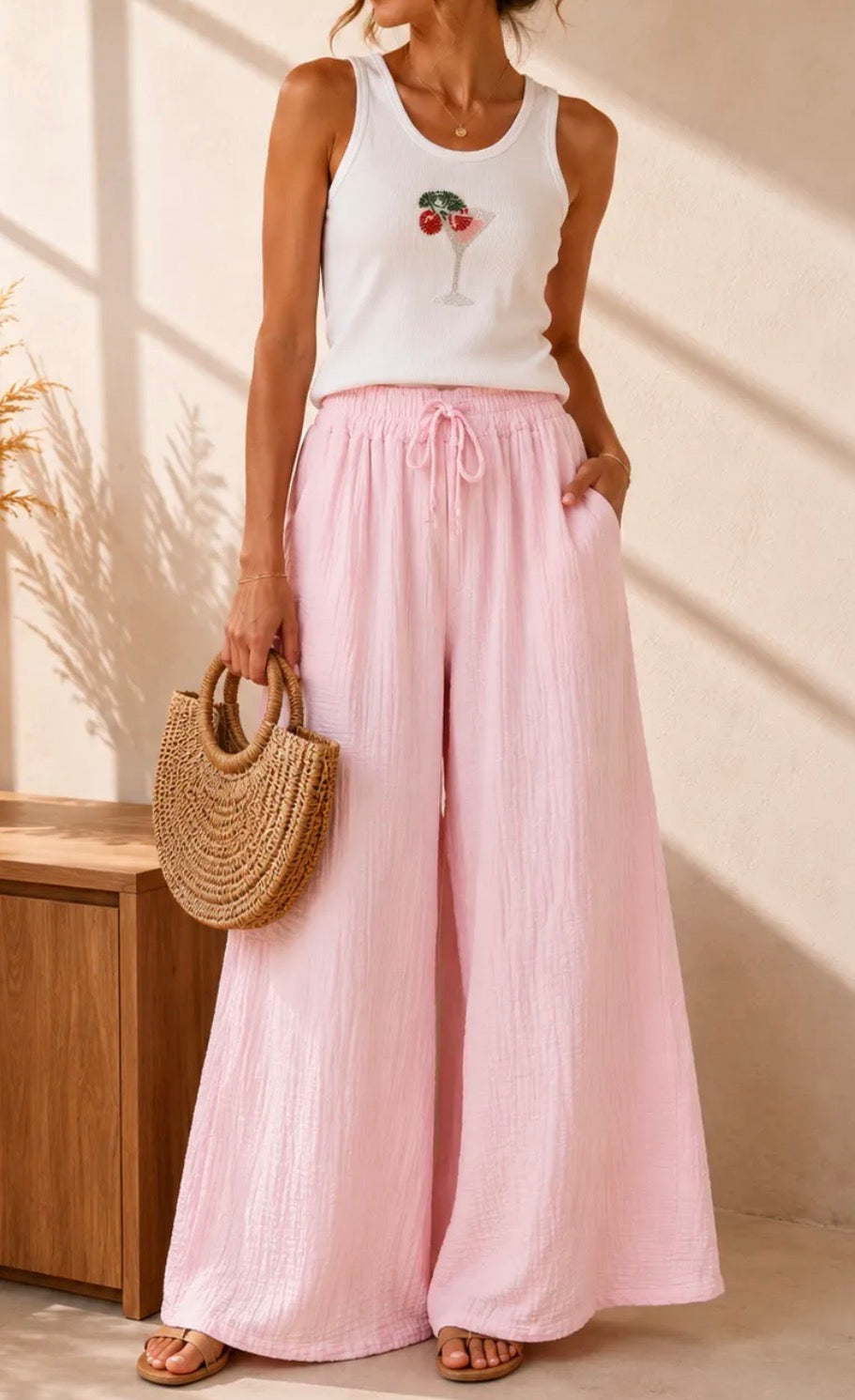 Pantalon DAYA rose clair