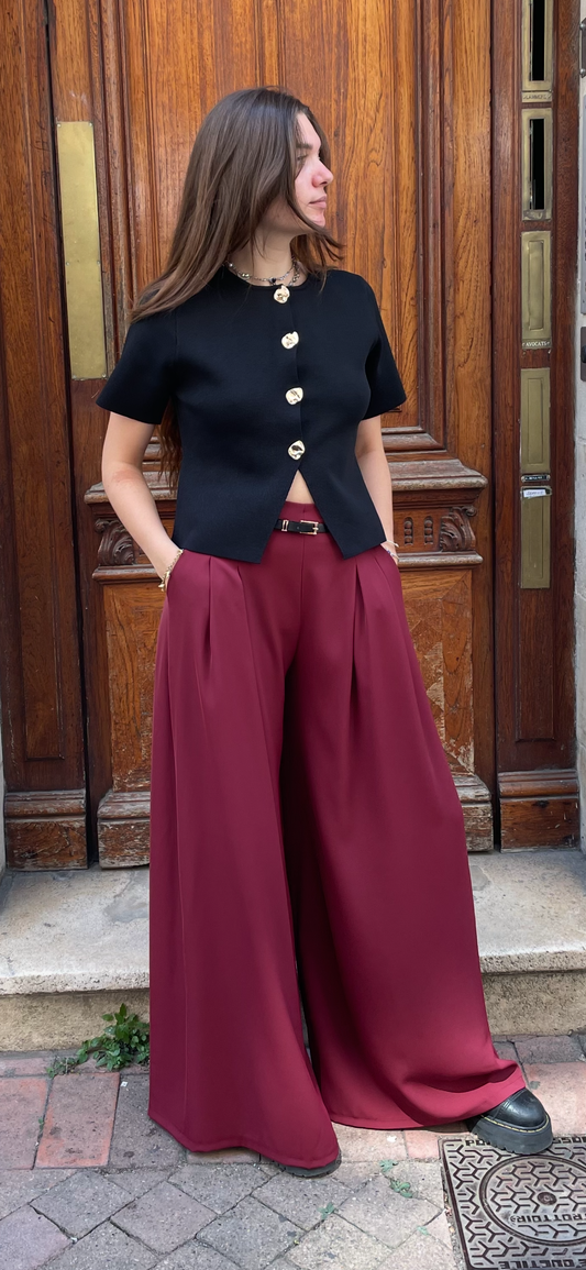 Pantalon LEONOR bordeaux
