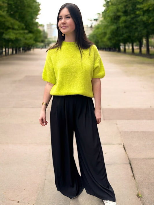 Pull PARIS jaune fluo