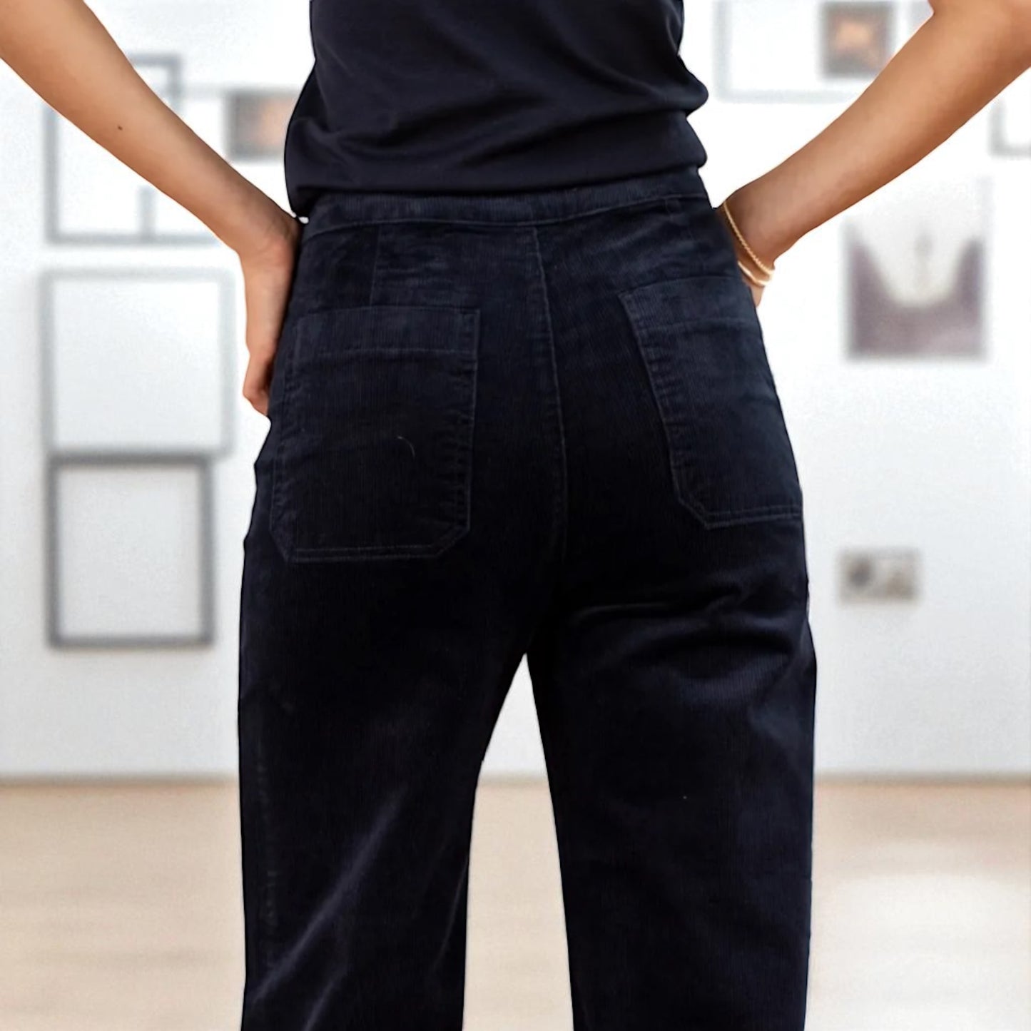 Jeans CONNY velours bleu marine