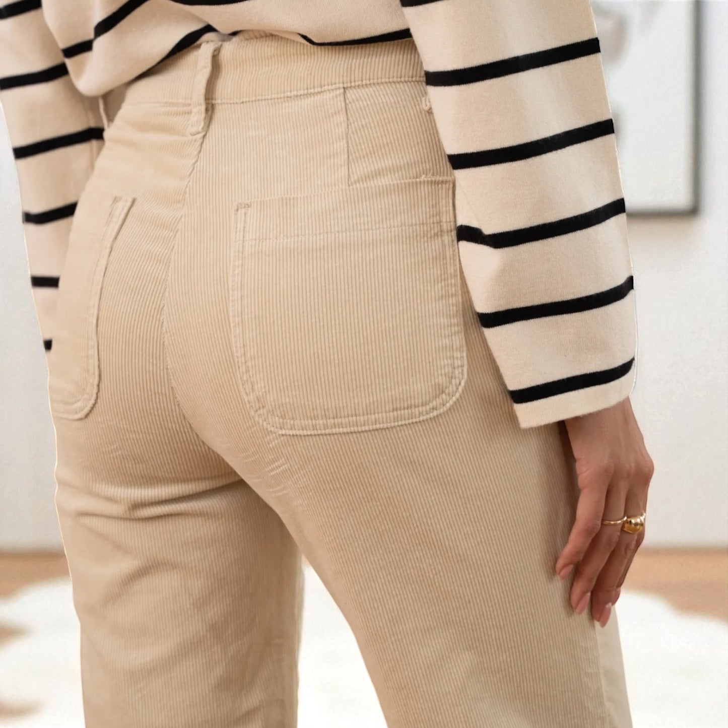 Jeans JERE velours écru